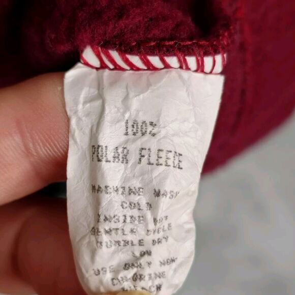 Divots Green Meadows Golf 1/2 Zip Pullover Sweater Mens XL Burgundy Polar Fleece - Picture 8 of 10